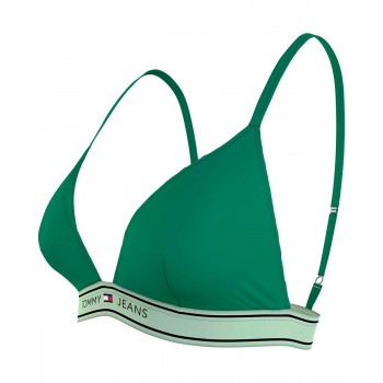 Tommy Hilfiger γυναικείο μαγιό top B cup σε πράσινο χρώμα με λάστιχο,κανονική γραμμή,100%polyester UW0UW05349 L4A